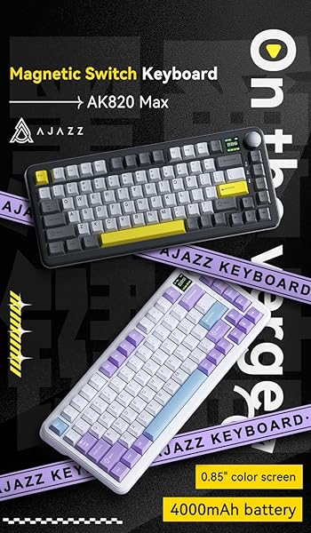 ODPALTOY AK820 MAX MECHANICAL GAMING MAGNETIC SWITCH KEYBOARD WITH KNOB, WIRED RGB PBT KEYCAP HOT SWAPPABLE KEYBOARD, 81 KEYS (HAIYANESE PURPLETRI-MODE)