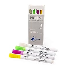 Audio-Visual Direct Neon Wet Erase Markers, Set of 4