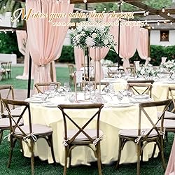 REWOMC 6 Pack Round Tablecloths - 120 Inch, Beige