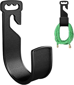 CandyHome Garden Hose Hanger Durable Plastic Wall Mount Hose Holder Rust-Free Hose Hook Hanger for Water Hose (Black)