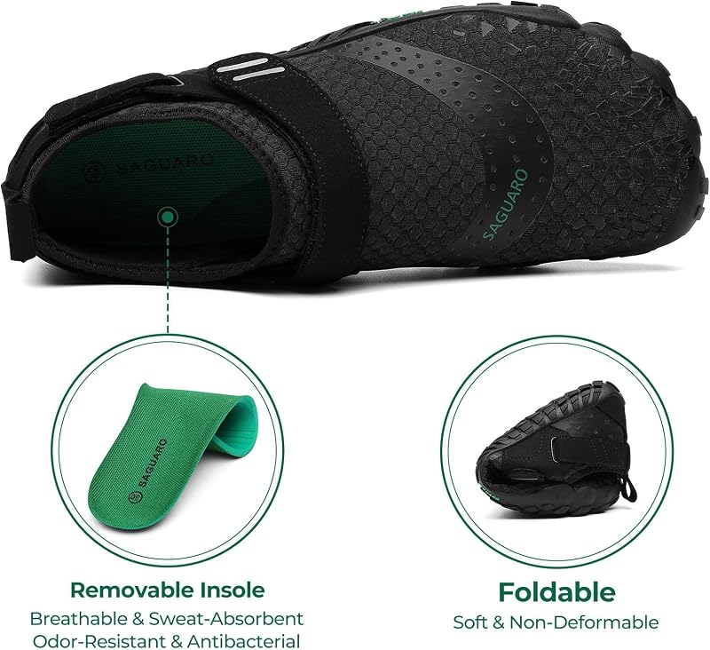 Barefoot Shoes Uomo Donna Scarpe Barefoot - Scarpe Minimaliste Scarpe da Palestra - Traspiranti Scarpe da Scoglio - Punta Larga e Suola a Goccia Zero Night Black, Gr.41 EU