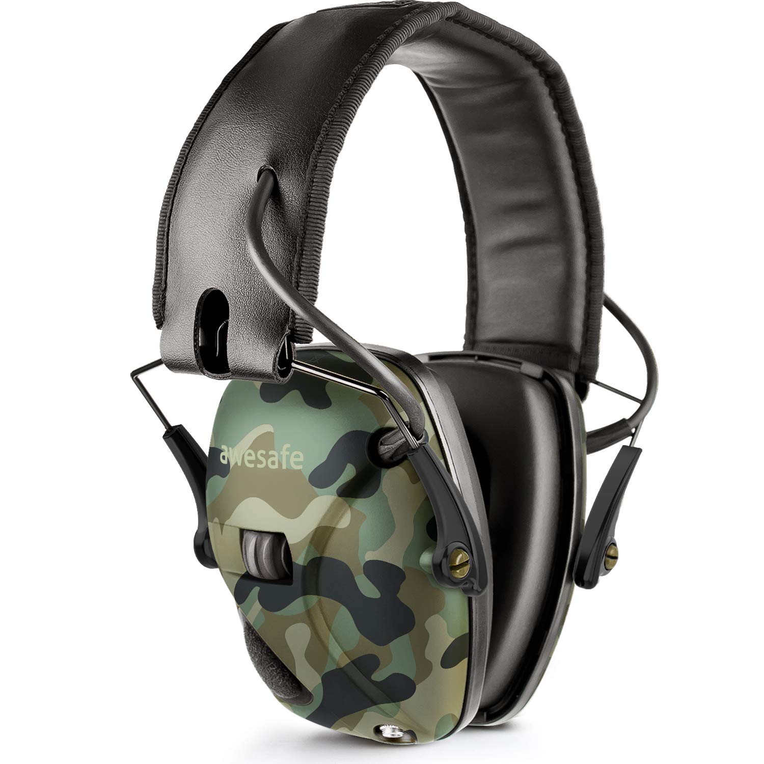 awesafe GF01 Electronic Shooting Earmuffs Ear Defenders Noise Reduction Sound Amplification Electronic Safety Ear Muffs, Nrr 24, Ideal for Shooting and Hunting