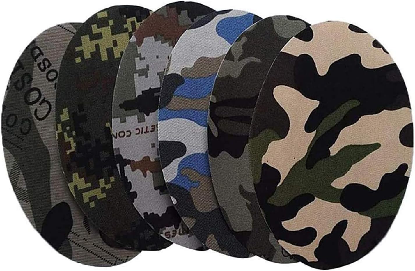 Shuny 12Pz Toppe Termoadesive,Forma Ovale Tessuto Mimetico Toppe, 6