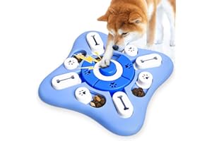 BLANLODY Dog Puzzle Toy, Interactive Dog Toys for IQ Training and Brain Stimulation, Enrichment Toys Large Medium Small Dogs with Squeak Design to Keep Them Busy, Light Blue, M
