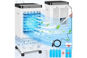 VERMINGET Portable Air Conditioners Windowless,2024 Upgraded Room Air Conditioners,3 IN 1 Swamp Cooler,Ac Unit with 3 Gal Water Tank,Timer,3 Speeds,70° Oscillation,Air Cooler for Room Kitchen Bedroom