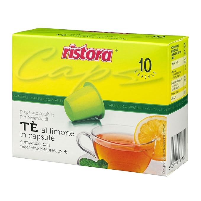 title=60 cialde capsule TE LIMONE THE RISTORA COMPATIBILI MACCHINE NESPRESSO (6 X