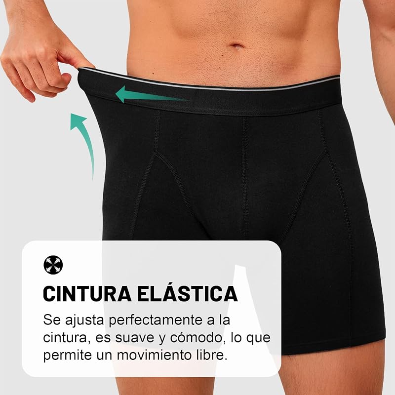 Calzoncillos Hombre Boxer Algodon,A:Negro 3,M