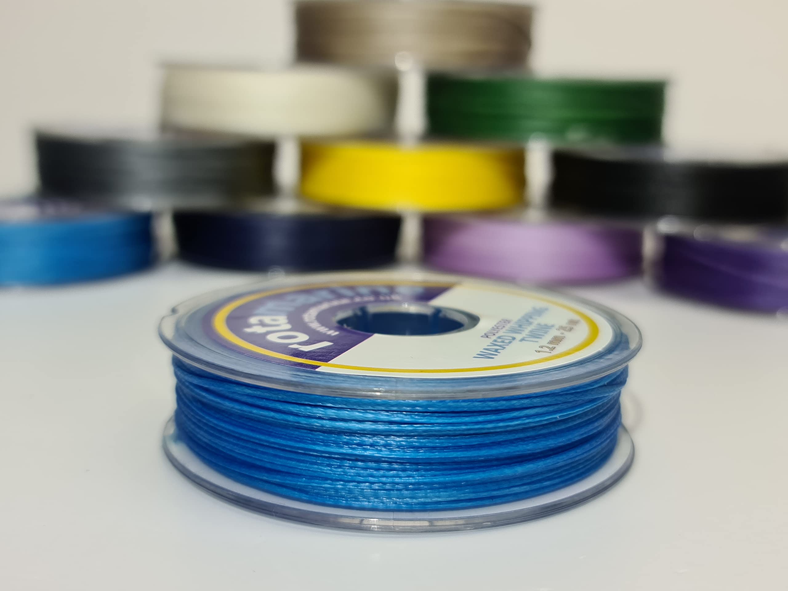 ROTA MARINE 1.2mm Polyester Waxed Whipping Twine 25mt Spool (Light Blue)