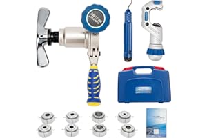DREWDELL Flaring Tool Kit for 1/4" - 3/4" Copper Pipe HVAC Flare Tool 45°Eccentric Tubing Flaring Tool with Pipe Cutter & Deburring Tool for Copper Brass Aluminum Pipes Refrigeration Air Conditioner Repair