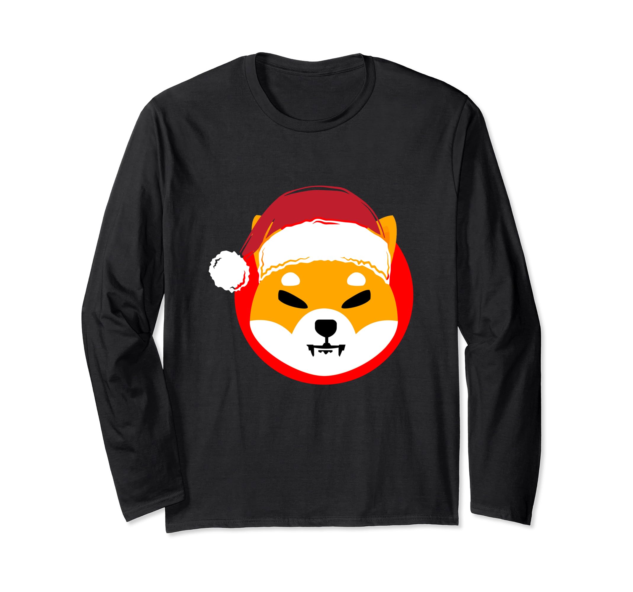 Christmas Shiba Inu Coin Santa Hat Xmas Cryptocurrency Lover Long Sleeve T-Shirt