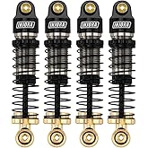 INJORA 40mm Big Bore Oil Shock Absorber for 1/24 SCX24 FCX24M Upgrade, 4.3g/Each(Black Aluminum & Brass)