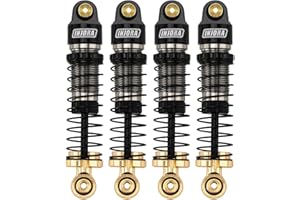 INJORA 40mm Big Bore Oil Shock Absorber for 1/24 SCX24 FCX24M Upgrade, 4.3g/Each(Black Aluminum & Brass)