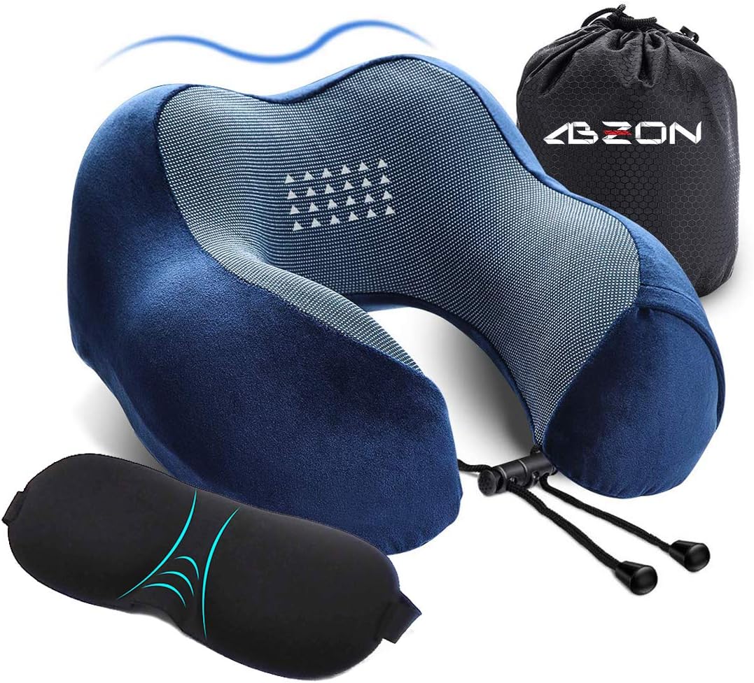 Amazon｜【2020年最新版】ABZONヘッドサポートネックピロー 低反発 U型まくら 昼寝 旅行用 飛行機 首のサイズに応じて調節可能