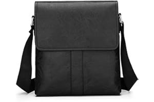 PORT&LOTUS Messenger Bags for Men - Small PU Leather Crossbody Bags