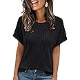 AUTOMET Women Shirts Summer Sweaters Regular Fit Short Sleeve Tunic Tops 2025 Dressy Casual Business Blouses