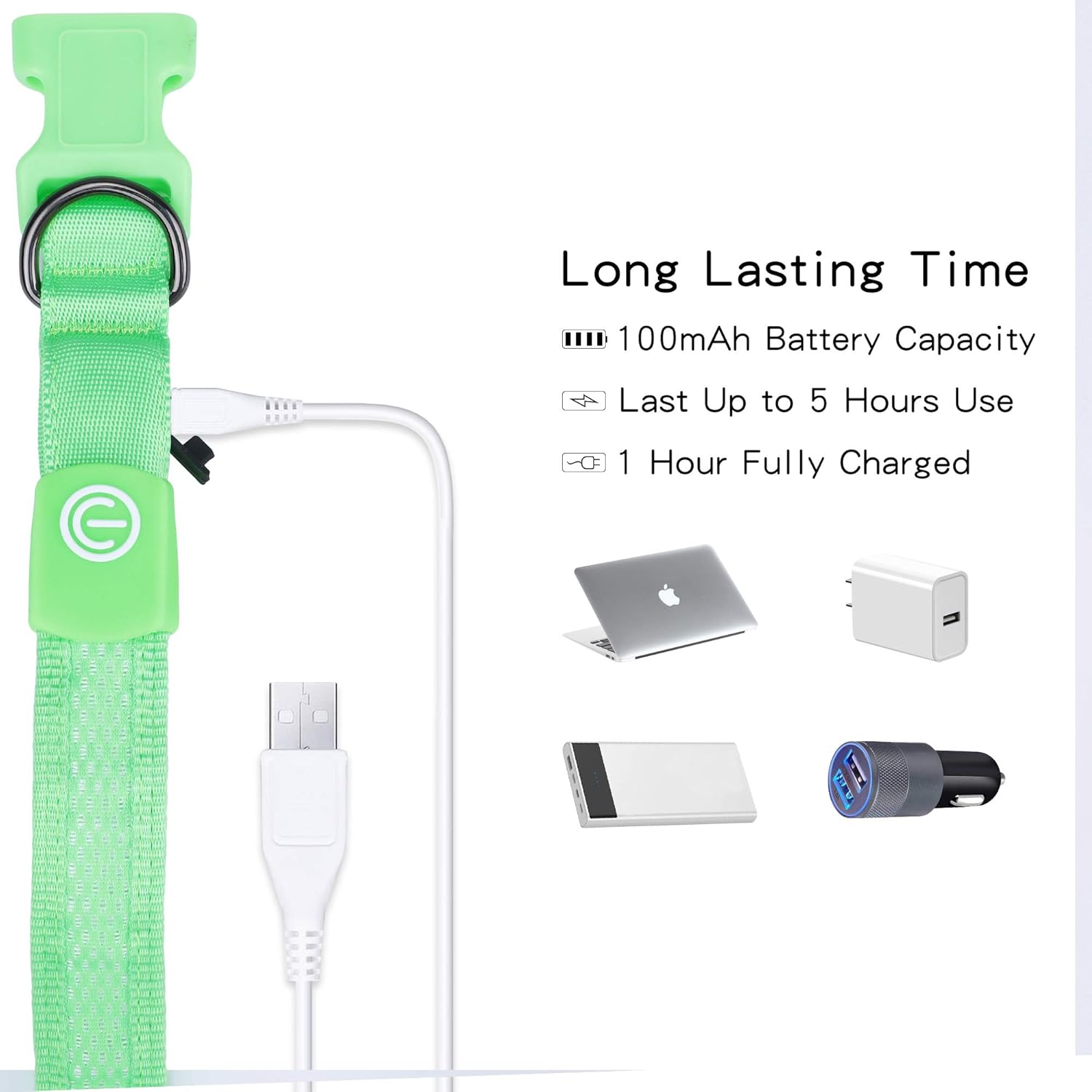 MATCHY2U Rechargeable Led Dog Collar - Soft and Adjustable Waterproof Light up Safety, Makes Your Dog Visible and Safe : Kitchen & Dining