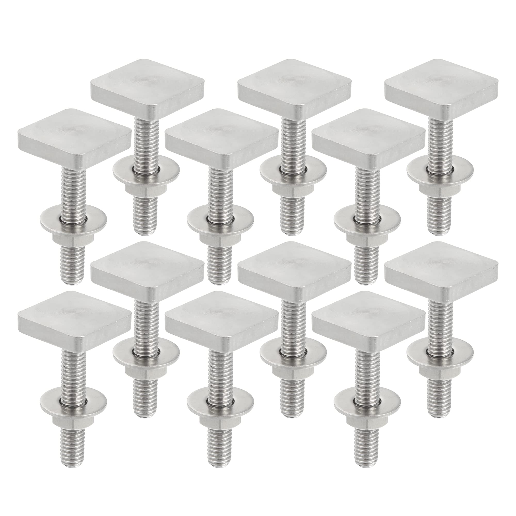 X AUTOHAUX Car Roof Rack T Shaped Slot Bolt M6 W/Nuts Washer (Pack of 12)