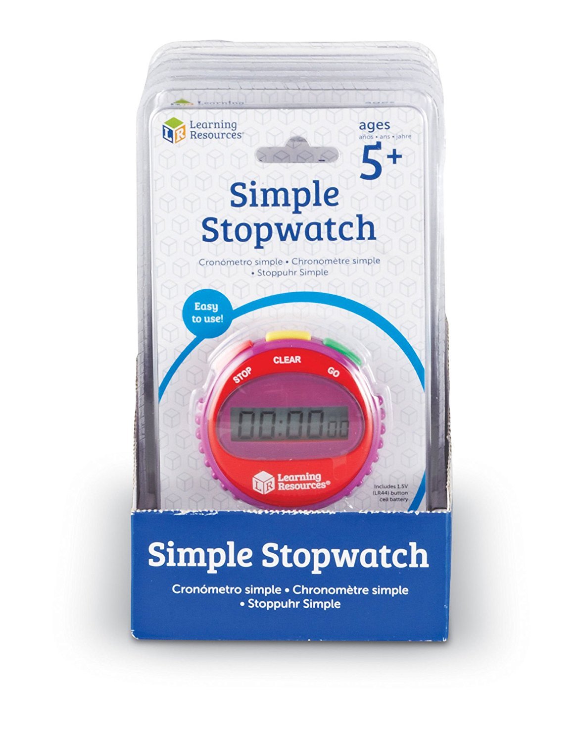Learning Resources Simple Stopwatch (Set of 6) Supports Science Investigations, Maths Exercises, Elapsed Time Tracking, Ages 5+