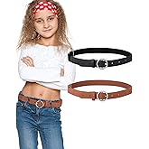 AWAYTR Kids Elastic Leather Belt - Stretch Belt for 3-16 Girls and Boys 16"-31.5"