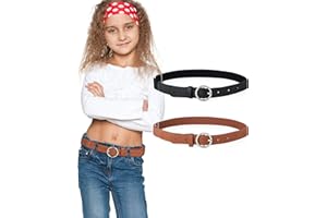 AWAYTR Kids Elastic Leather Belt - Stretch Belt for 3-16 Girls and Boys 16"-31.5"