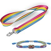 HARACRAFT Pack of 2 LGBTQIA+ Accessories, Infinity Love Bracelet and Matching Rainbow Lanyard, Pride Month Gift Set, Things Stuffs for LGBTQIA Community (Pansexual)