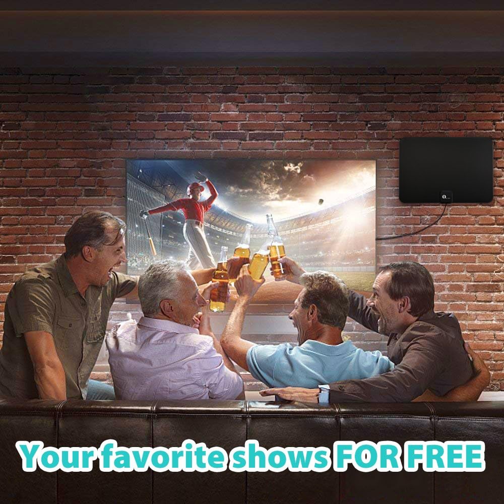 TV Antenna,Digital Indoor HD TV Antenna with Amplifier Signal Booster Up to 200 Mile Range- Support 4K 1080P Fire tv Stick and All TVs-17ft Coax HD TV Cable/AC Adapter: Electronics