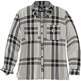 Carhartt Women's 105989 Women's Rugged Flex Loose Fit Midweight Flanne - 3X-Large Plus - Malt