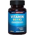 MyoActivo Vitamin D3 K2 Supplement 5000 IU & 200 mcg - High Absorption D3, Patented MK7 & MK4, Heart Health, Immune Support, 90 Vegetarian Capsules