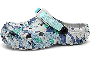 SECHRITE Men's Clogs Athletic Sports Outdoor Sandals Water Beach Shoes Slippers Sandals Lightweight Comfortable with Adjustable Back Strap - River Edge