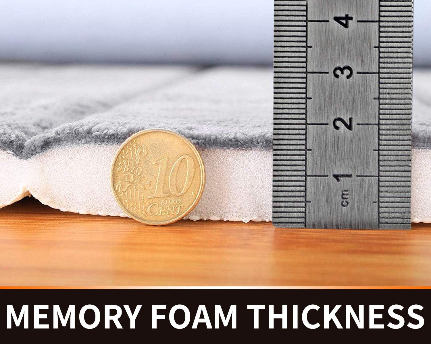 Yimobra Memory Foam Bath Mat Large Size 31.5 by 19.8 Inches, Soft and Comfortable, Super Water Absorption, Non-Slip, Thick, Machine Wash, Easier to Dry for Bathroom Floor Rug, Gray: Home & Kitchen