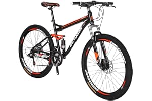 OBK S7 Mountain Bike Full Suspension 21 Speed Shifter 27.5 Inch Wheels Dual Disc Brakes Bikes for Adult Men