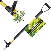 Tegarbed 39" Stand Up Weed Puller, Heavy Duty Detachable 3-Claw Weeder Tool | Durable Steel 3-Claw Head, Long D-Handle Garden Weeding Tool, Manual Weed Removal for Dandelions, Thistles, Crabgrass