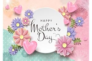 LTLYH 7x5ft Happy Mother's Day Backdrops Thanks Mother Party Photoshoot Backdrops Mom's Day Party Decorations Banner Backdrop Mother's Day Birthday Party Background 138