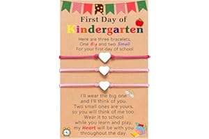 UNGENT THEM Back to School Mommy and Me Bracelet Matching Heart Wish Bracelet Set for 2 First Day of School Gifts for Boys Girls