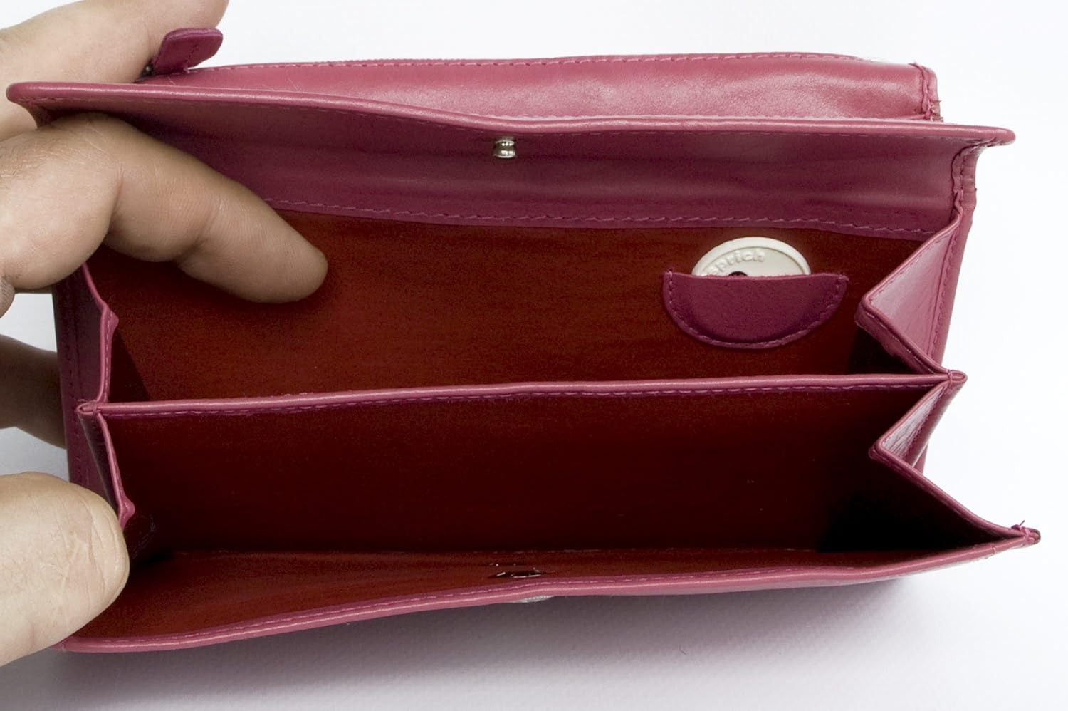 Women's pink soft genuine leather wallet HMT - Image 4