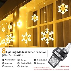Toodour Christmas Snowflake Lights Outdoor, 17.22ft