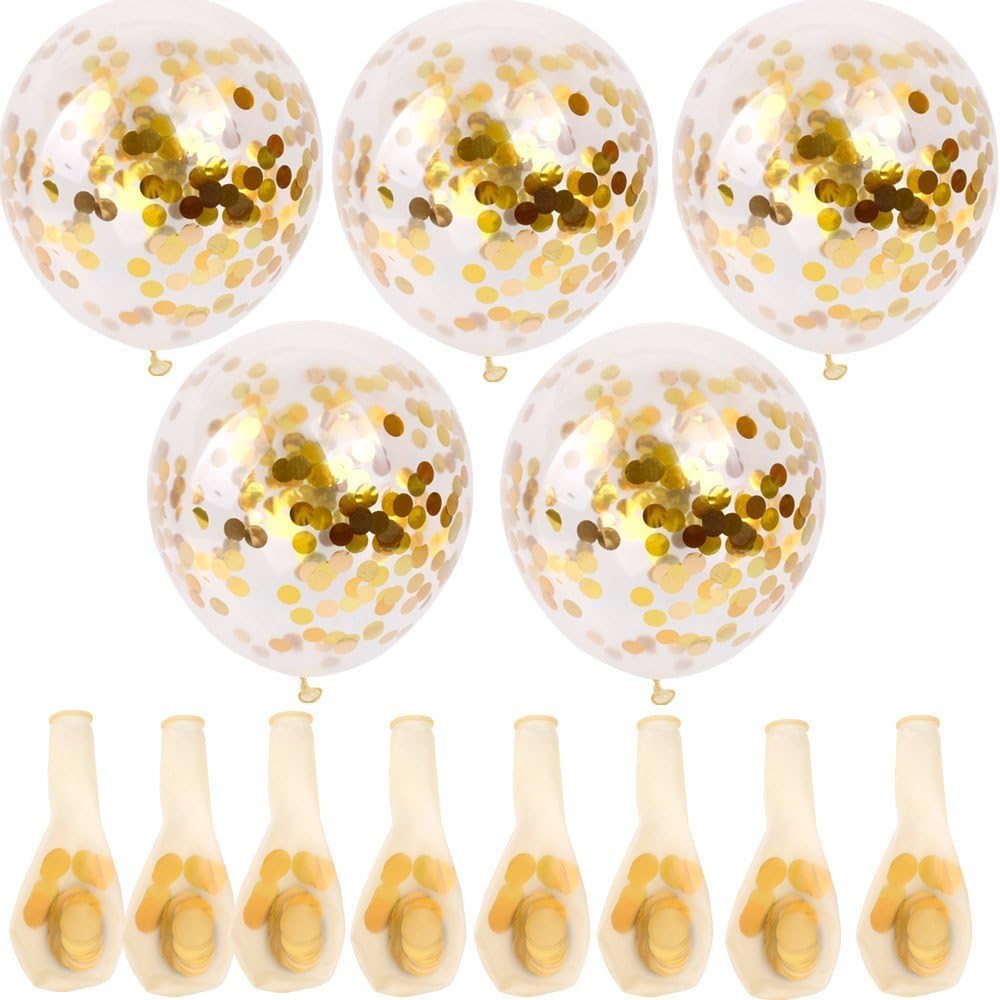 SINKSONS 20 Pieces Gold Confetti Balloons, 12 Inches Party Balloons With Golden Paper Confetti Dots For Party Decorations Wedding Decorations And Proposal (Gold): Kitchen & Dining