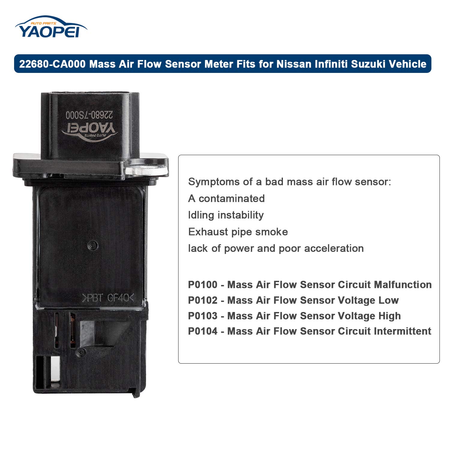 2680 7s000 22680 ca000 mass air flow sensor meter maf for nissan infiniti altima g37 suzuki 07 12 sentra 05 12 xterra 03 09 350z 3 5l 09 12 370z 3 7l 03 12 murano replace af10141 and more mass air flow sensors mass air flow srilalithagreens