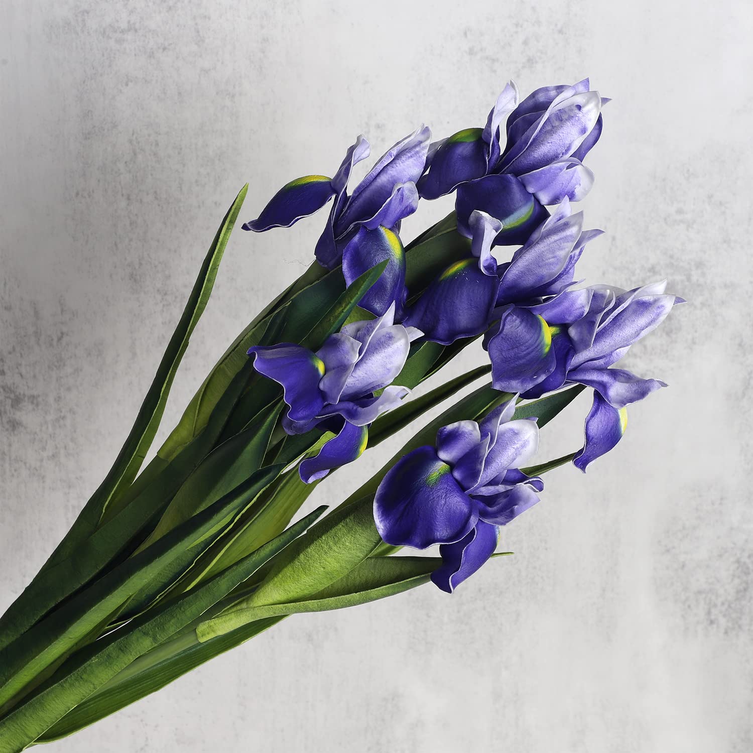 huaao Pack of 6 Artificial Iris Flowers, Long Stems, Fake Artificial Flowers, Iris Decoration for DIY Flower Arrangements, Wedding Bouquet, Photo Props Decoration, Home Party Table Decoration, Purple