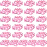 Riceshoot 25 Pcs Pink Spa Headband Bulk Bow Hair Band for Washing Face Soft Coral Fleece Skincare Headbands Elastic Bowknot Hair Band Hairlace Shower Head Wraps Gifts for Women