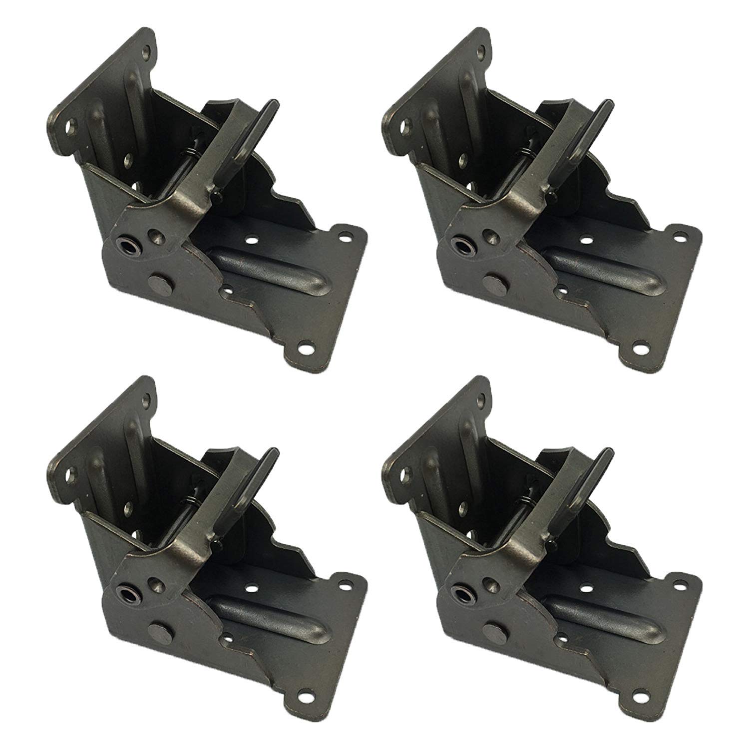 Nrpfell 4Pcs Collapsible Short Black Shelf Brackets Leg Brackets Heavy