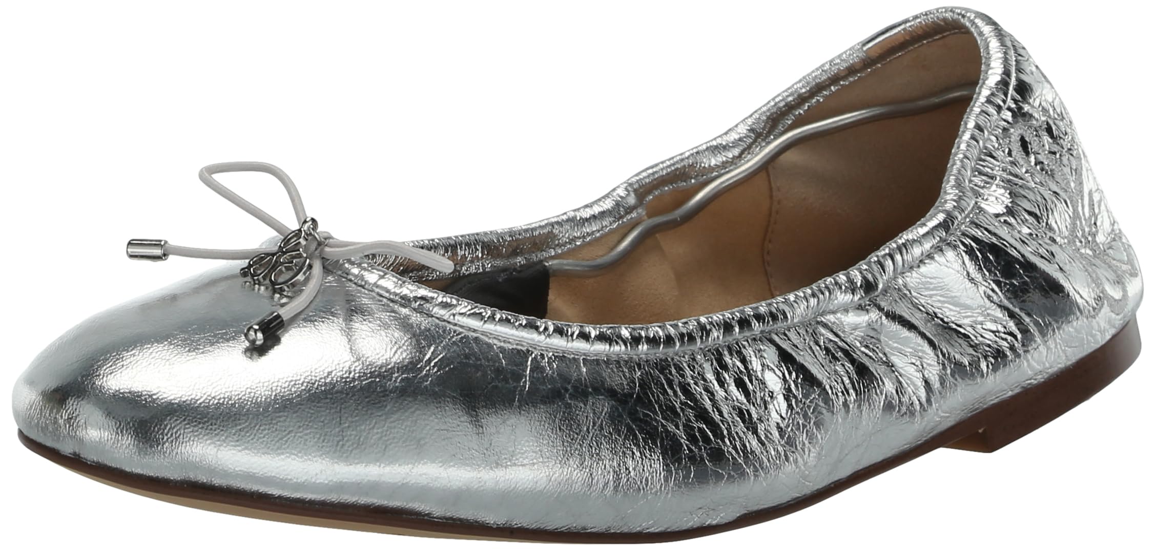 Sam Edelman Felicia Ballet Flat Soft Silver Crinkle 5 Medium Image