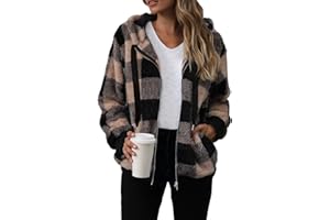 Nirovien Womens Sherpa Jacket Fuzzy Zip Up Hoodie Oversized Fleece Jackets Fluffy Coat with Pockets