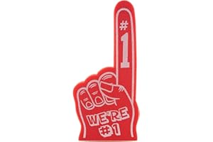FUNSTITUTION Giant Foam Finger 18 Inch- We're Number 1 Foam Hand for All Occasions - Cheerleading for Sports - Exciting Vibrant Colors use as Celebration Pom Poms- Great for Sports Events Games School Business