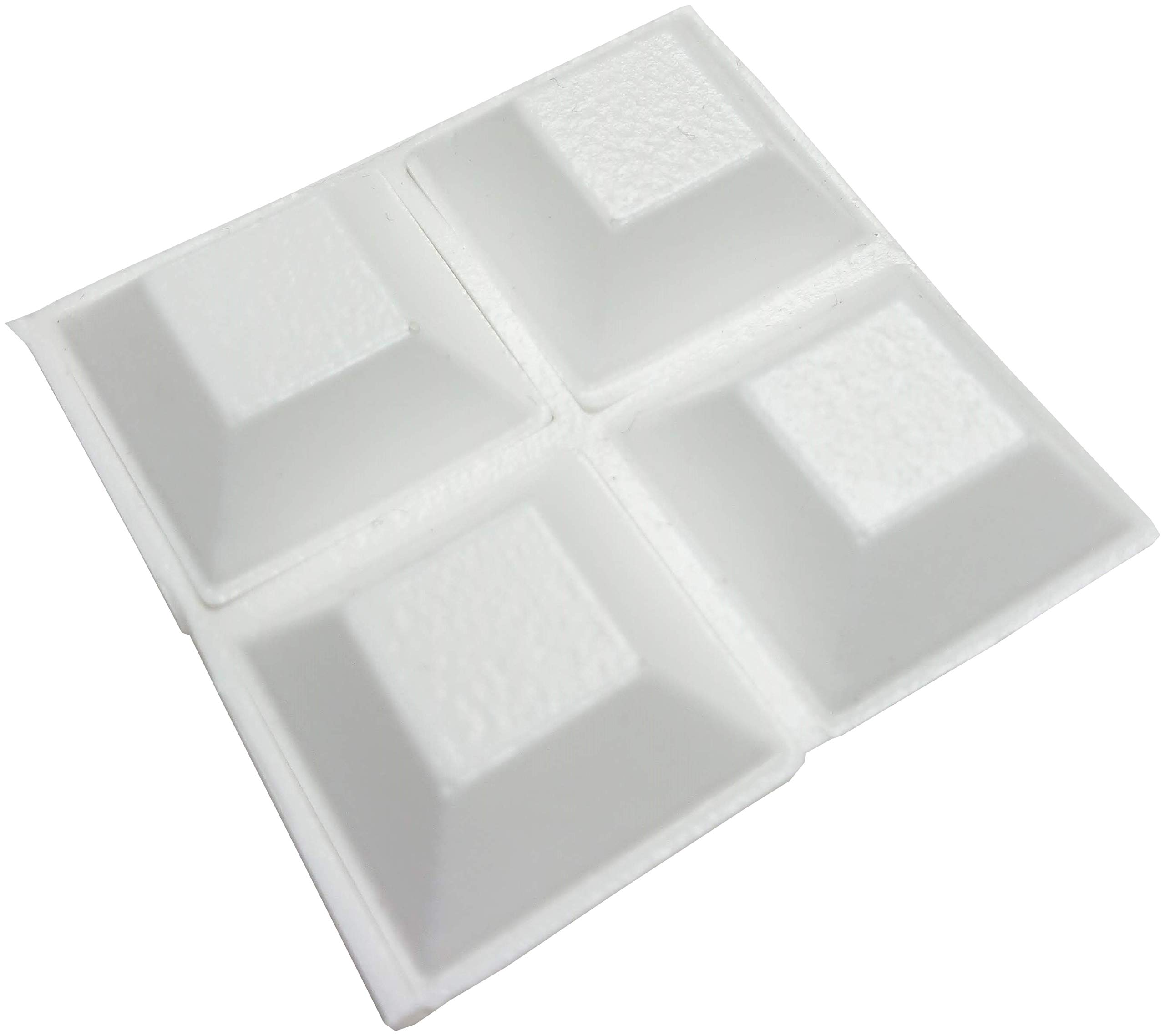 Merriway BH01907 (4 Pcs) Self Adhesive Square Protective Rubber Pads Bumpers Feet, White 20mm (3/4 inch) x 8mm (5/16 inch) Deep - Pack of 4 Pieces
