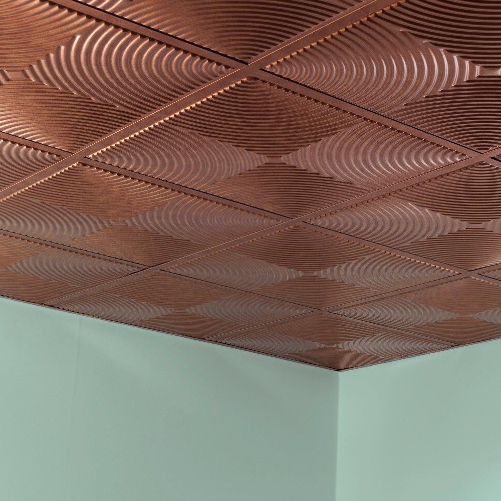 Fasade Easy Installation Echo Antique Bronze Lay In Ceiling Tile
