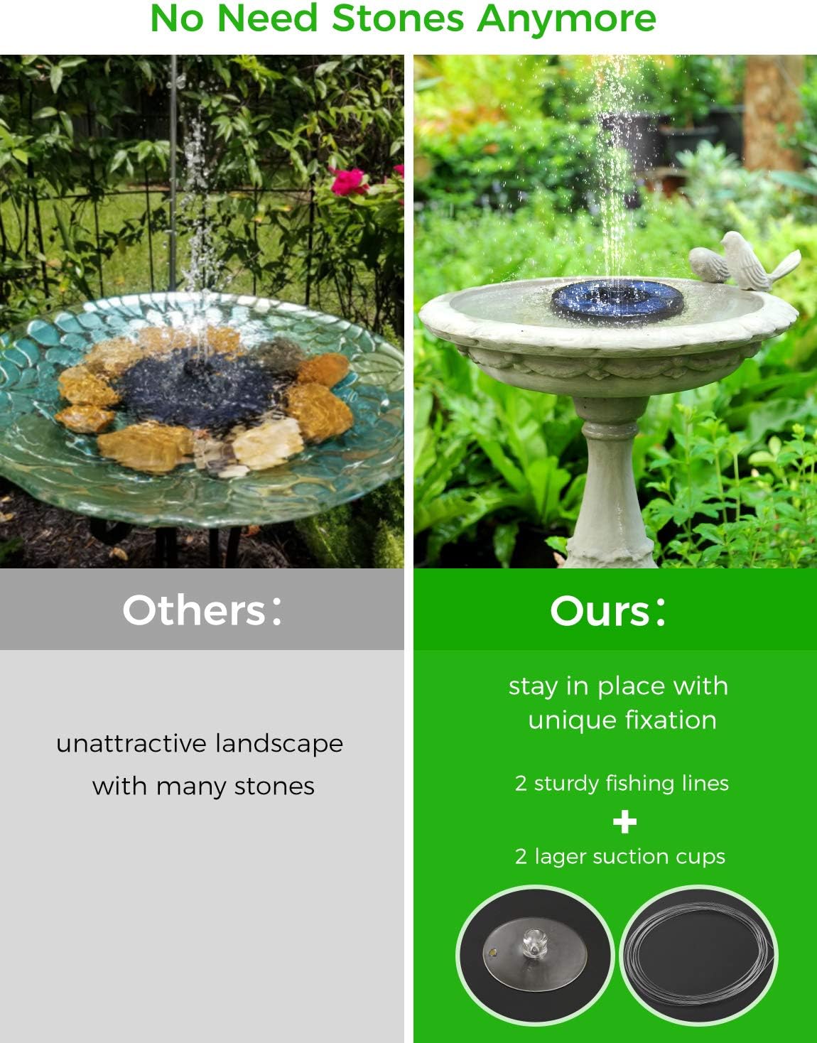 OKMEE Solar Fountain Upgraded 4-in-1 Nozzle, 2.2W Solar Powered Fountain Pump with 4 Water Styles, Solar Bird Bath Fountain for Bird Bath, Pond, Pool, Fish Tank, Aquarium and Garden: Home & Kitchen