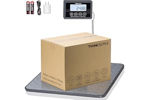 THINKSCALE Digital Shipping Postal Scale, 440 lb/1oz High Accuracy Postage Scale, Hold/Tare Function, Lightweight Scale for Packages/Luggage/Warehouse/Home, Commercial Weight Scale, Battery&AC Adapter