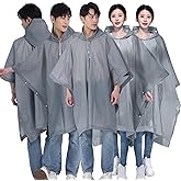 RUISHYY Rain Ponchos for Adults (2 Pack), Reusable EVA Rain Poncho Portable Rain Coats for Men and Women Waterproof with Hood