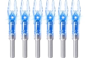 LEANPRO 6/12 PCS S Lighted Nocks for Arrows .244"/6.2mm Inside Diameter Lighted Arrow Nocks for Archery Hunting